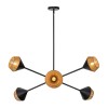 Suspension Daphne Noir et rotin 6x40W ELSTEAD LIGHTING ALM-DAPHNE6-MB
