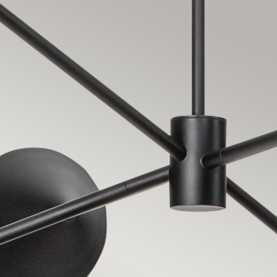 Suspension Daphne Noir et rotin 6x40W ELSTEAD LIGHTING ALM-DAPHNE6-MB