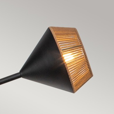 Suspension Daphne Noir et rotin 6x40W ELSTEAD LIGHTING ALM-DAPHNE6-MB