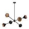 Suspension Daphne Noir et rotin 6x40W ELSTEAD LIGHTING ALM-DAPHNE6-MB