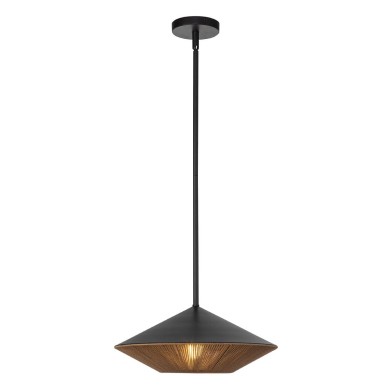 Suspension Daphne Noir et rotin 60W ELSTEAD LIGHTING ALM-DAPHNE-P-L-MB