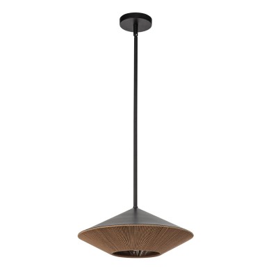 Suspension Daphne Noir et rotin 60W ELSTEAD LIGHTING ALM-DAPHNE-P-L-MB
