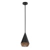 Suspension Daphne Noir et rotin 60W petite ELSTEAD LIGHTING ALM-DAPHNE-P-S-MB