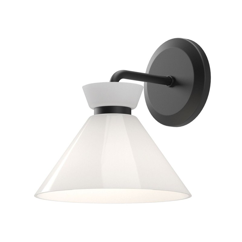 Applique Halston Noir et opale 40W ELS_ALM-HALSTON-1WB-BK ALM-HALSTON-1WB-BK Applique Halston Noir et opale 40W ELSTEAD LIGHTING ALM-HALSTON-1WB-BK