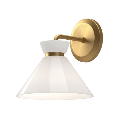 Applique Halston Doré et opale 40W ELSTEAD LIGHTING ALM-HALSTON-1WB-GD