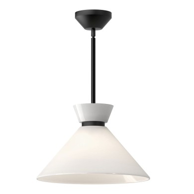 Suspension Halston Noir et opale 60W ELSTEAD LIGHTING ALM-HALSTON-P-M-BK