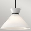 Suspension Halston Noir et opale 60W ELSTEAD LIGHTING ALM-HALSTON-P-M-BK