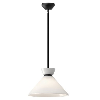Suspension Halston Noir et opale 60W ELSTEAD LIGHTING ALM-HALSTON-P-M-BK