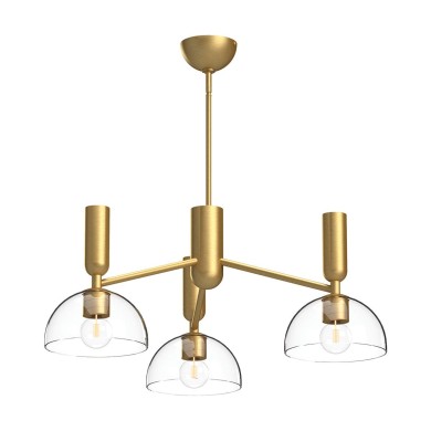 Suspension Jude Doré et transparent 3x60W ELS_ALM-JUDE3-GD-CL ALM-JUDE3-GD-CL Suspension Jude Doré et transparent 3x60W ELSTEAD LIGHTING ALM-JUDE3-GD-CL