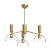 Suspension Jude Doré et transparent 3x60W ELSTEAD LIGHTING ALM-JUDE3-GD-CL