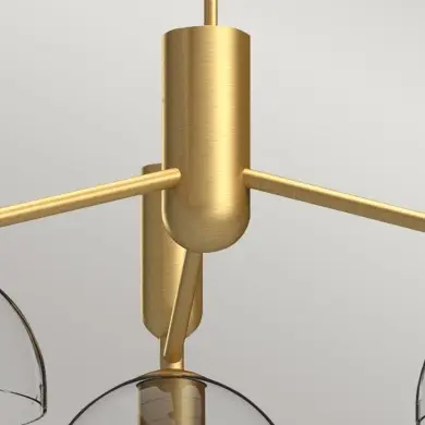 Suspension Jude Doré et transparent 3x60W ELSTEAD LIGHTING ALM-JUDE3-GD-CL