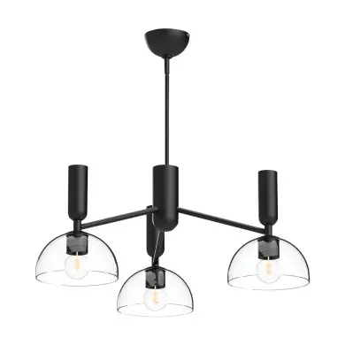 Suspension Jude Noir et transparent 3x60W ELSTEAD LIGHTING ALM-JUDE3-MB-CL