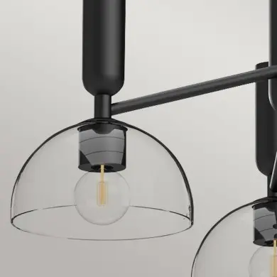 Suspension Jude Noir et transparent 3x60W ELSTEAD LIGHTING ALM-JUDE3-MB-CL