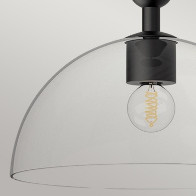 Suspension Jude Noir et transparent 60W ELSTEAD LIGHTING ALM-JUDE-P-MB-CL