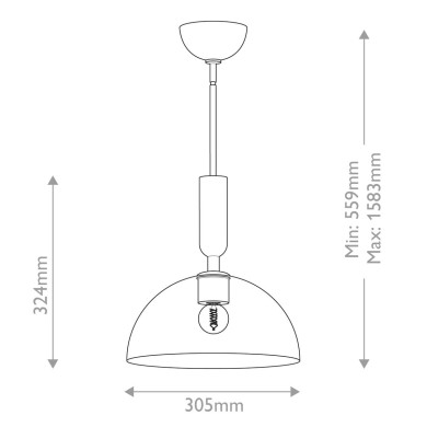 Suspension Jude Noir et transparent 60W ELSTEAD LIGHTING ALM-JUDE-P-MB-CL