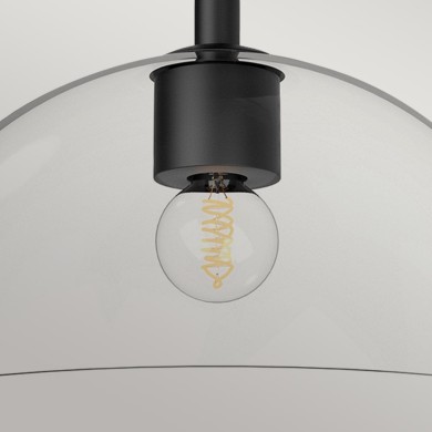 Plafonnier Jude Noir et transparent 60W ELSTEAD LIGHTING ALM-JUDE-SF-MB-CL