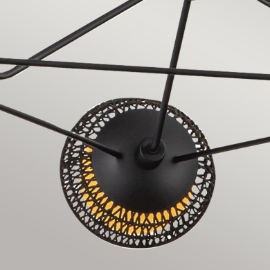 Suspension Perth Noir et opale 3x40W ELSTEAD LIGHTING ALM-PERTH3-BK