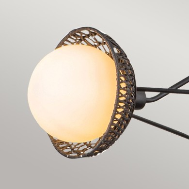 Suspension Perth Noir et opale 3x40W ELSTEAD LIGHTING ALM-PERTH3-BK
