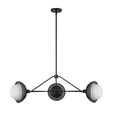 Suspension Perth Noir et opale 3x40W ELSTEAD LIGHTING ALM-PERTH3-BK