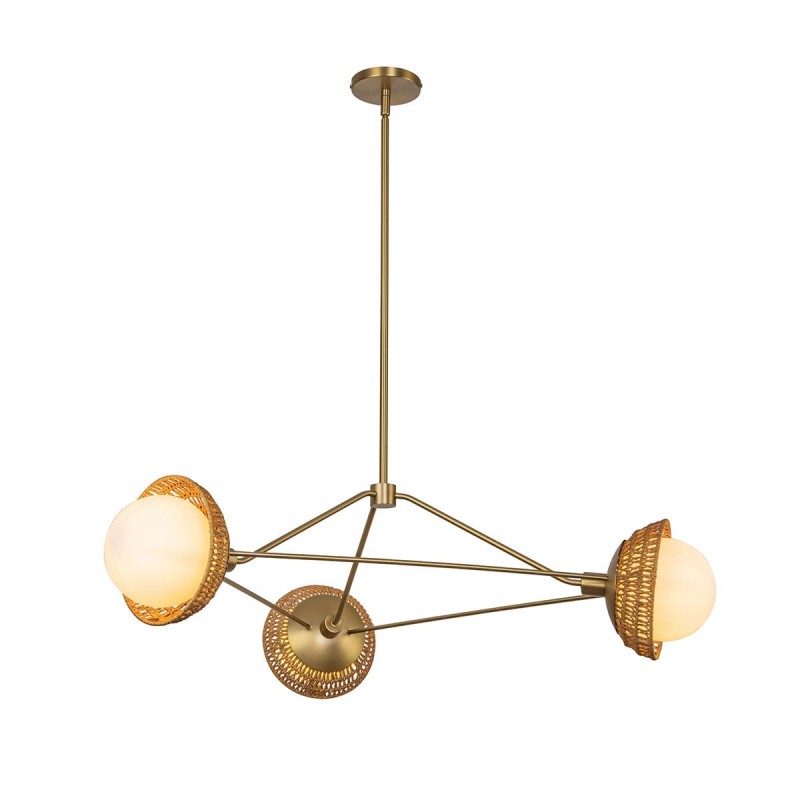 Suspension Perth Doré et opale 3x40W ELSTEAD LIGHTING ALM-PERTH3-GD