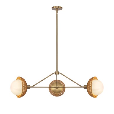 Suspension Perth Doré et opale 3x40W ELSTEAD LIGHTING ALM-PERTH3-GD