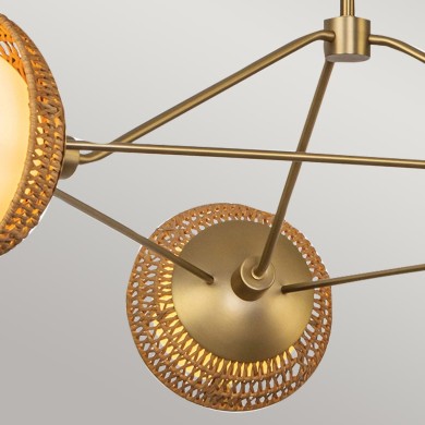 Suspension Perth Doré et opale 3x40W ELSTEAD LIGHTING ALM-PERTH3-GD