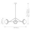Suspension Perth Doré et opale 3x40W ELSTEAD LIGHTING ALM-PERTH3-GD