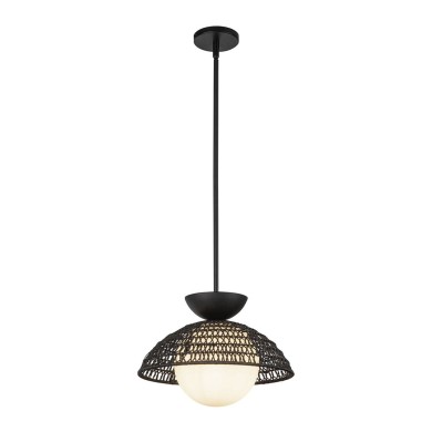 Suspension Perth Noir et opale 60W ELSTEAD LIGHTING ALM-PERTH-P-BK