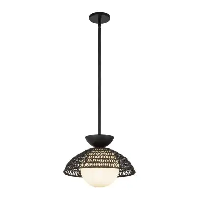 Suspension Perth Noir et opale 60W ELSTEAD LIGHTING ALM-PERTH-P-BK
