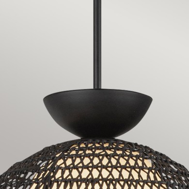 Suspension Perth Noir et opale 60W ELSTEAD LIGHTING ALM-PERTH-P-BK