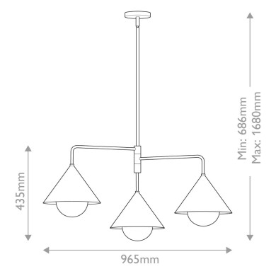 Suspension Remyck Doré 3x60W ELSTEAD LIGHTING ALM-REMYCK3-GD
