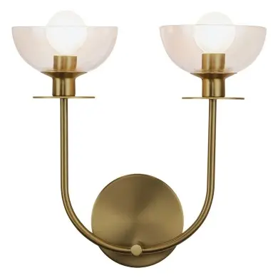 Applique Sylvia Doré et transparent 2x40W ELSTEAD LIGHTING ALM-SYLVIA-2WB-BG-CL