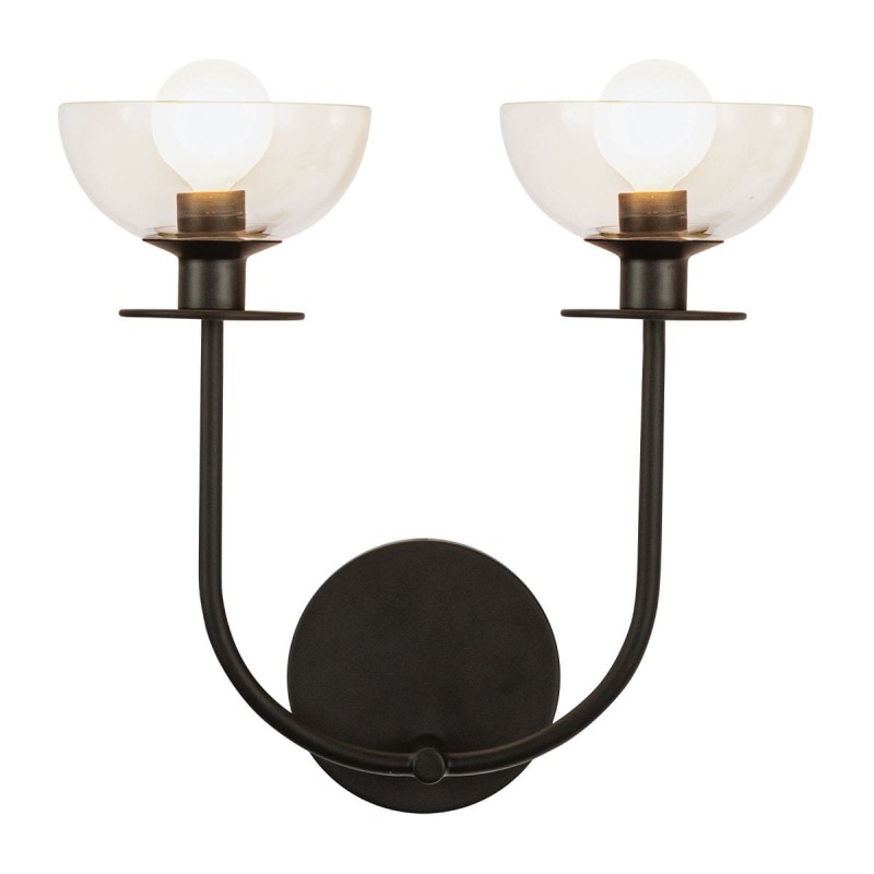 Applique Sylvia Noir 2x40W ELS_ALM-SYLVIA-2WB-BK-CL ALM-SYLVIA-2WB-BK-CL Applique Sylvia Noir 2x40W ELSTEAD LIGHTING ALM-SYLVIA-2WB-BK-CL