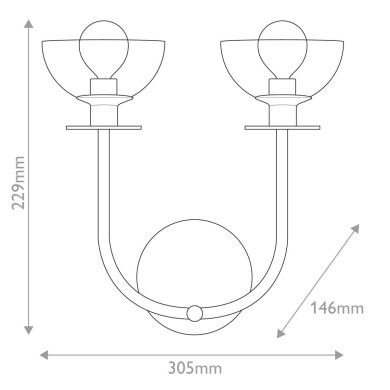 Applique Sylvia Noir 2x40W ELSTEAD LIGHTING ALM-SYLVIA-2WB-BK-CL