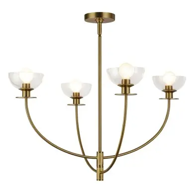 Lustre Sylvia Doré et transparent 4x40W ELSTEAD LIGHTING ALM-SYLVIA4-BG-CL