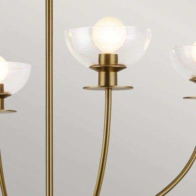 Lustre Sylvia Doré et transparent 4x40W ELSTEAD LIGHTING ALM-SYLVIA4-BG-CL