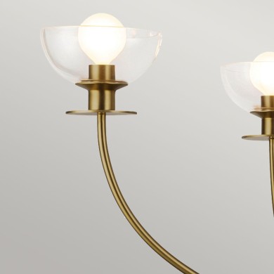 Lustre Sylvia Doré et transparent 4x40W ELSTEAD LIGHTING ALM-SYLVIA4-BG-CL