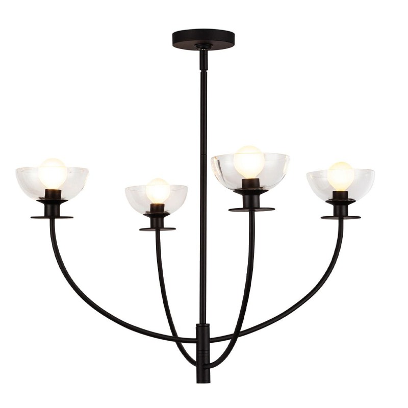Lustre Sylvia Noir 4x40W ELS_ALM-SYLVIA4-BK-CL ALM-SYLVIA4-BK-CL Lustre Sylvia Noir 4x40W ELSTEAD LIGHTING ALM-SYLVIA4-BK-CL