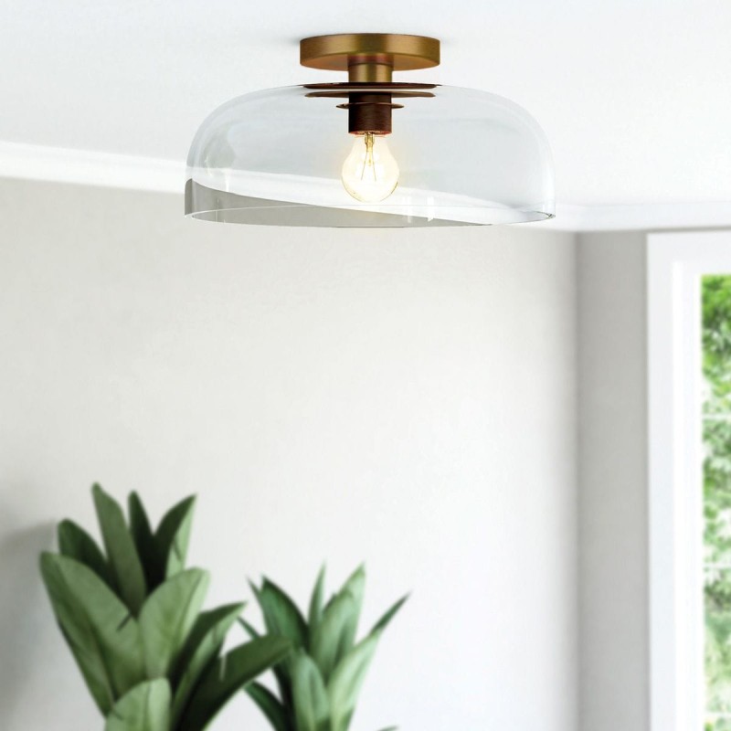 Plafonnier Sylvia Doré et transparent 60W ELSTEAD LIGHTING ALM-SYLVIA-SF-BG-CL