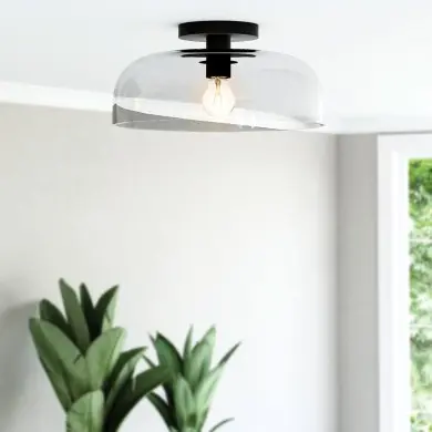 Plafonnier Sylvia Noir 60W ELSTEAD LIGHTING ALM-SYLVIA-SF-BK-CL