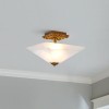 Plafonnier Star Doré et opale 2x40W ELSTEAD LIGHTING STAR-F-S-DG