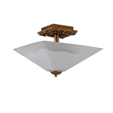 Plafonnier Star Doré et opale 2x40W ELSTEAD LIGHTING STAR-F-S-DG
