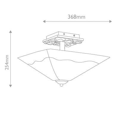 Plafonnier Star Doré et opale 2x40W ELSTEAD LIGHTING STAR-F-S-DG
