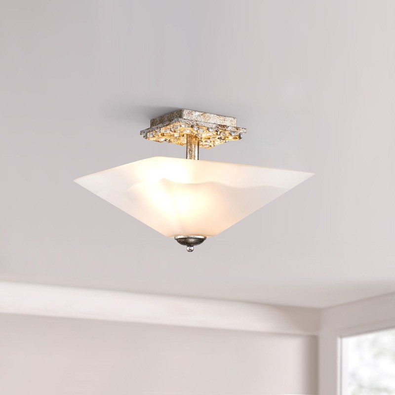 Plafonnier Star Argent et opale 2x40W ELS_STAR-F-S-DS STAR-F-S-DS Plafonnier Star Argent et opale 2x40W ELSTEAD LIGHTING STAR-F-S-DS