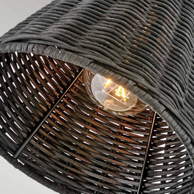 Applique Arti Noir et rotin 60W ELSTEAD LIGHTING HK-ARTI-1W-BK-BR