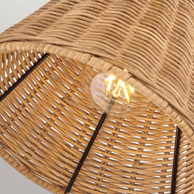 Applique Arti Noir et rotin 60W ELSTEAD LIGHTING HK-ARTI-1W-BK-NR