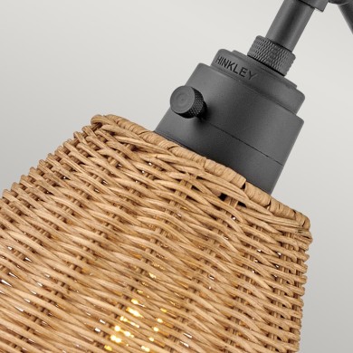 Applique Arti Noir et rotin 60W ELSTEAD LIGHTING HK-ARTI-1W-BK-NR
