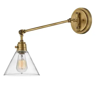 Applique Arti Laiton et transparent 60W ELS_HK-ARTI-1W-HB-CG HK-ARTI-1W-HB-CG Applique Arti Laiton et transparent 60W ELSTEAD LIGHTING HK-ARTI-1W-HB-CG