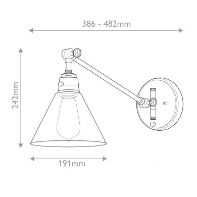 Applique Arti Laiton et transparent 60W ELSTEAD LIGHTING HK-ARTI-1W-HB-CG