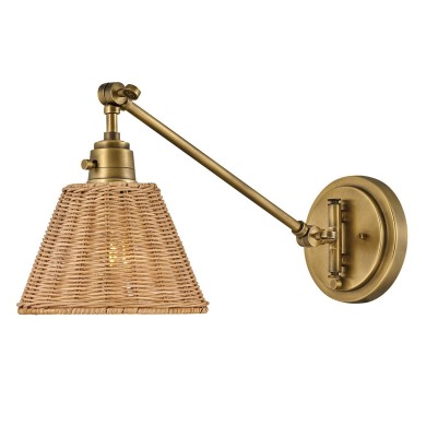Applique Arti Laiton et rotin 60W ELSTEAD LIGHTING HK-ARTI-1W-HB-NR